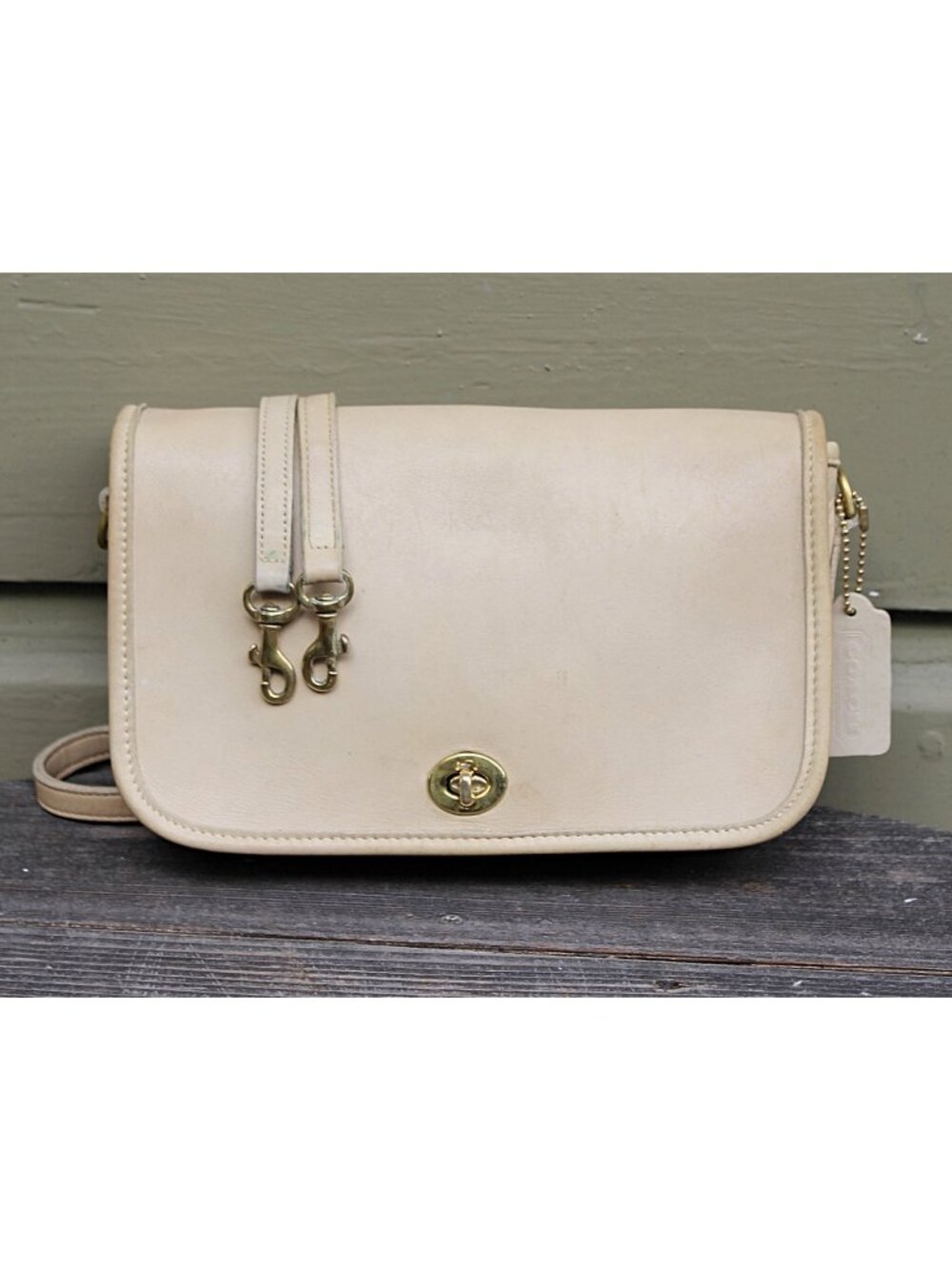 Coach Vintage - Pocket Purse 9755- color Bone, USA 1998 + Hangtag